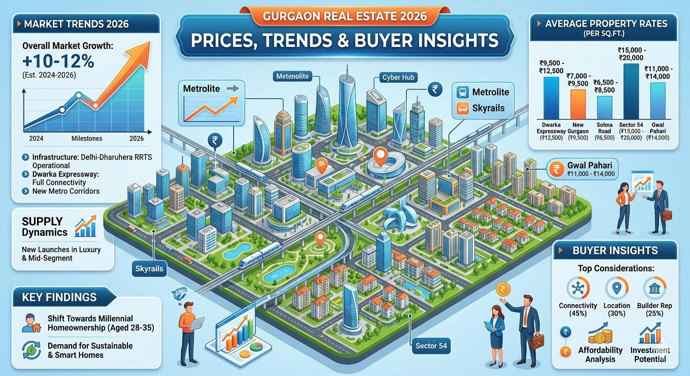 Gurgaon Real Estate Prices 2026: Latest Property Rates, Market Trends & Buyer Insights