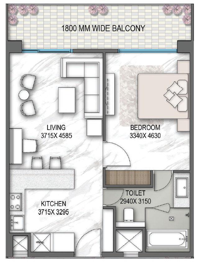 1 Bed Residences