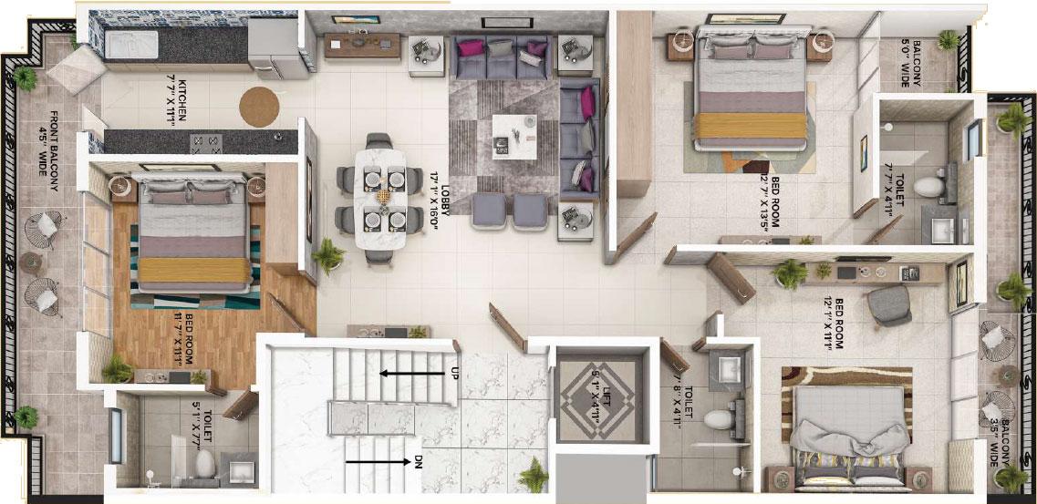 ROF Pravasa Luxury Floors Plan
