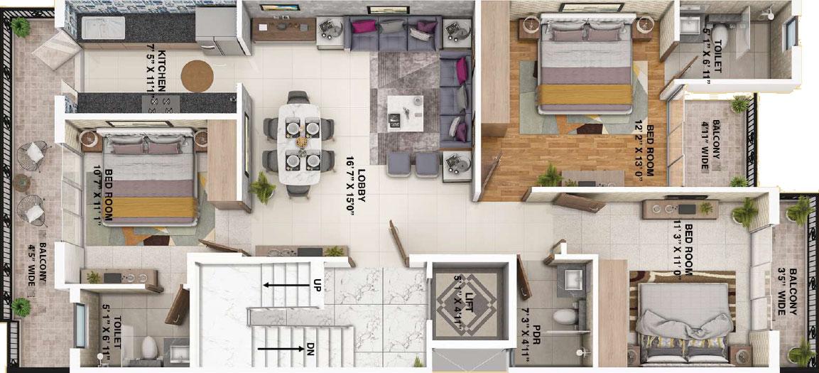 ROF Pravasa Luxury Floors Plan