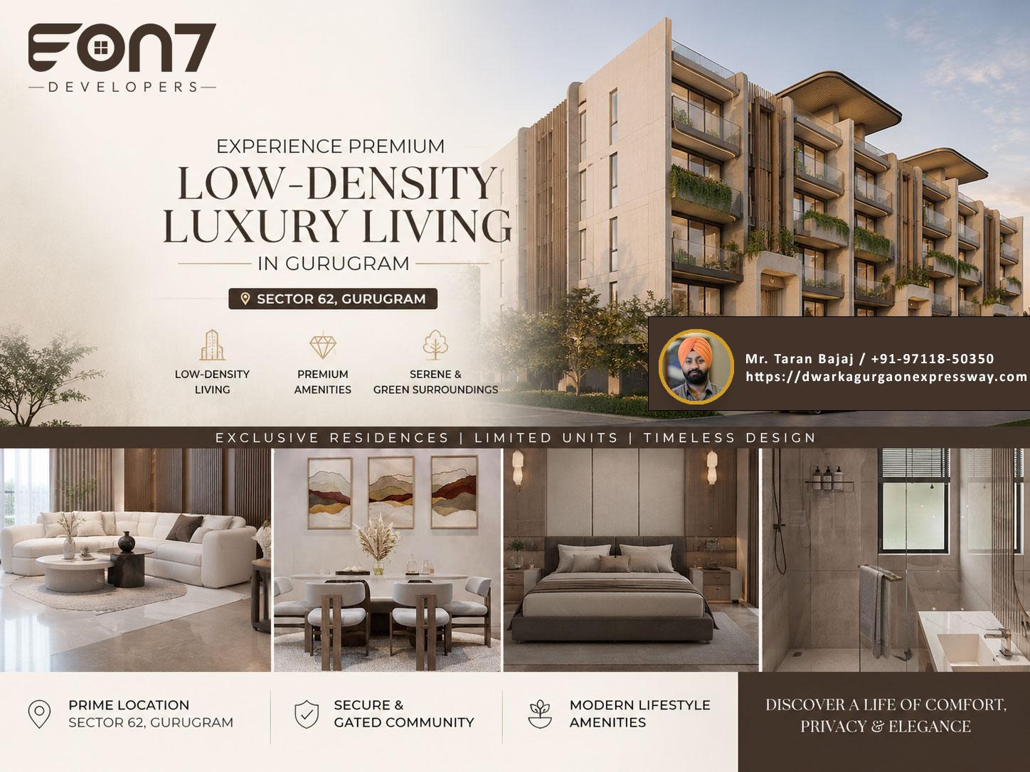 Experience premium low-density luxury living in Gurugram at Eon7 Floors in Sector 62.