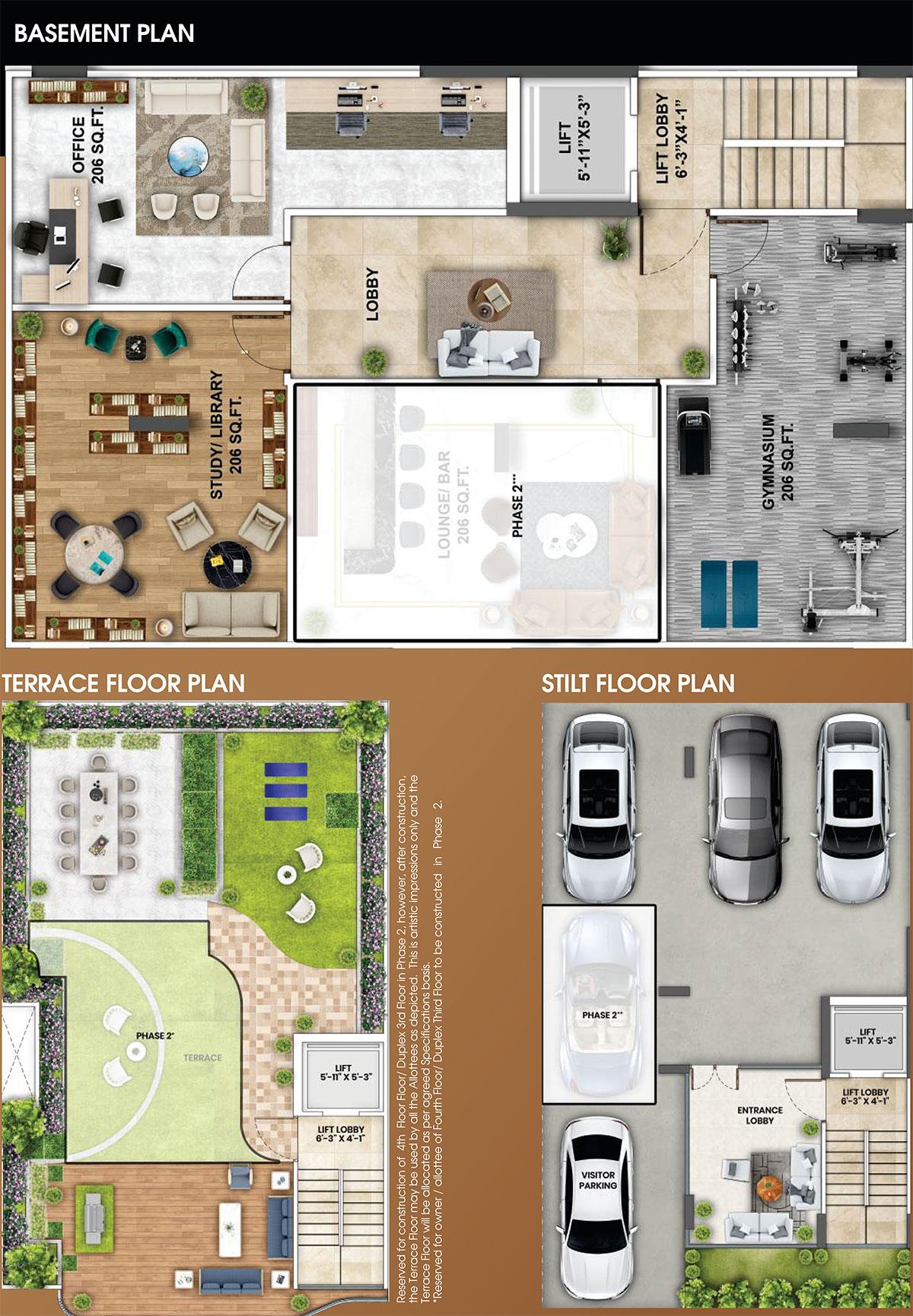 Type B (3BHK) Basement