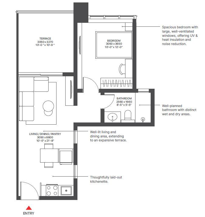 1 Bed Residence