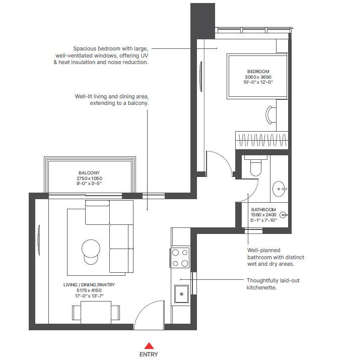 1 Bed Residence