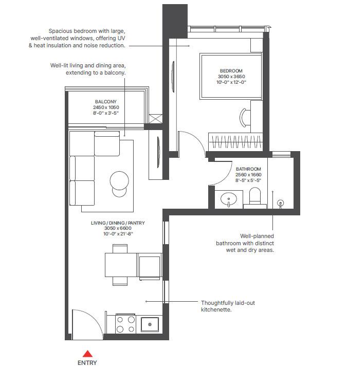 1 Bed Residence
