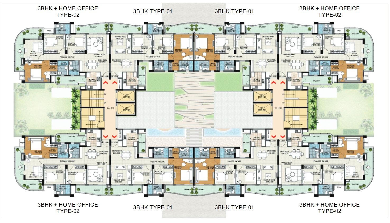 Second Floor 3BHK + Home Office Type 2