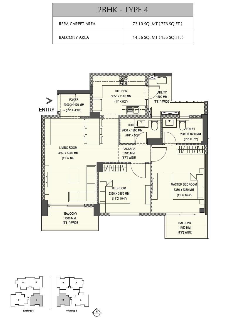 2 BHK Type 4