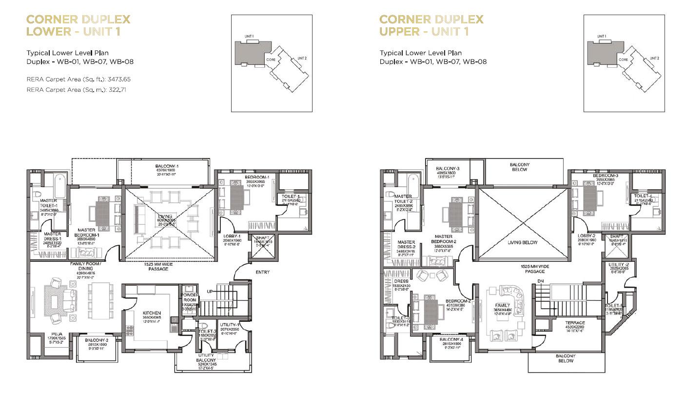 Unit 1 : Corner Duplex Lower & Upper