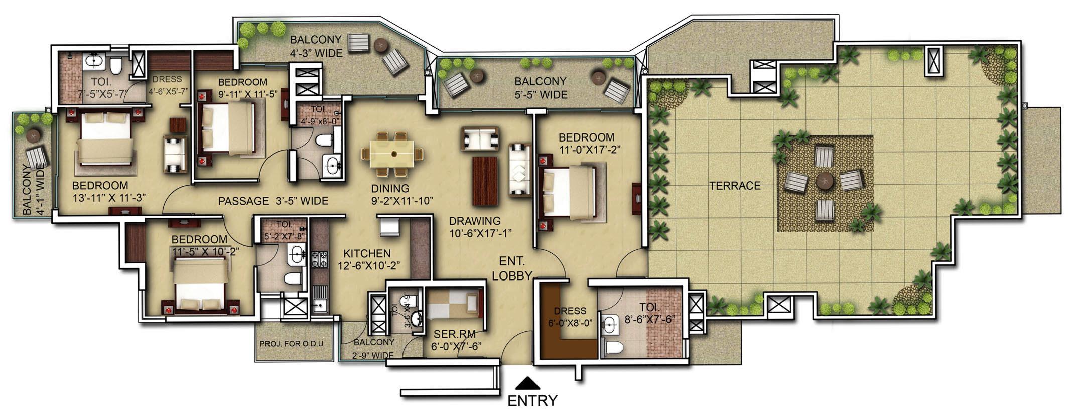 Penthouse Typical Unit Plan