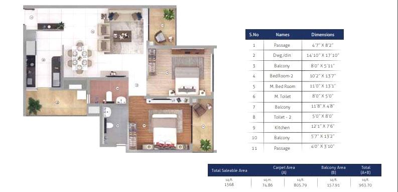 2 BHK Luxury- Type1