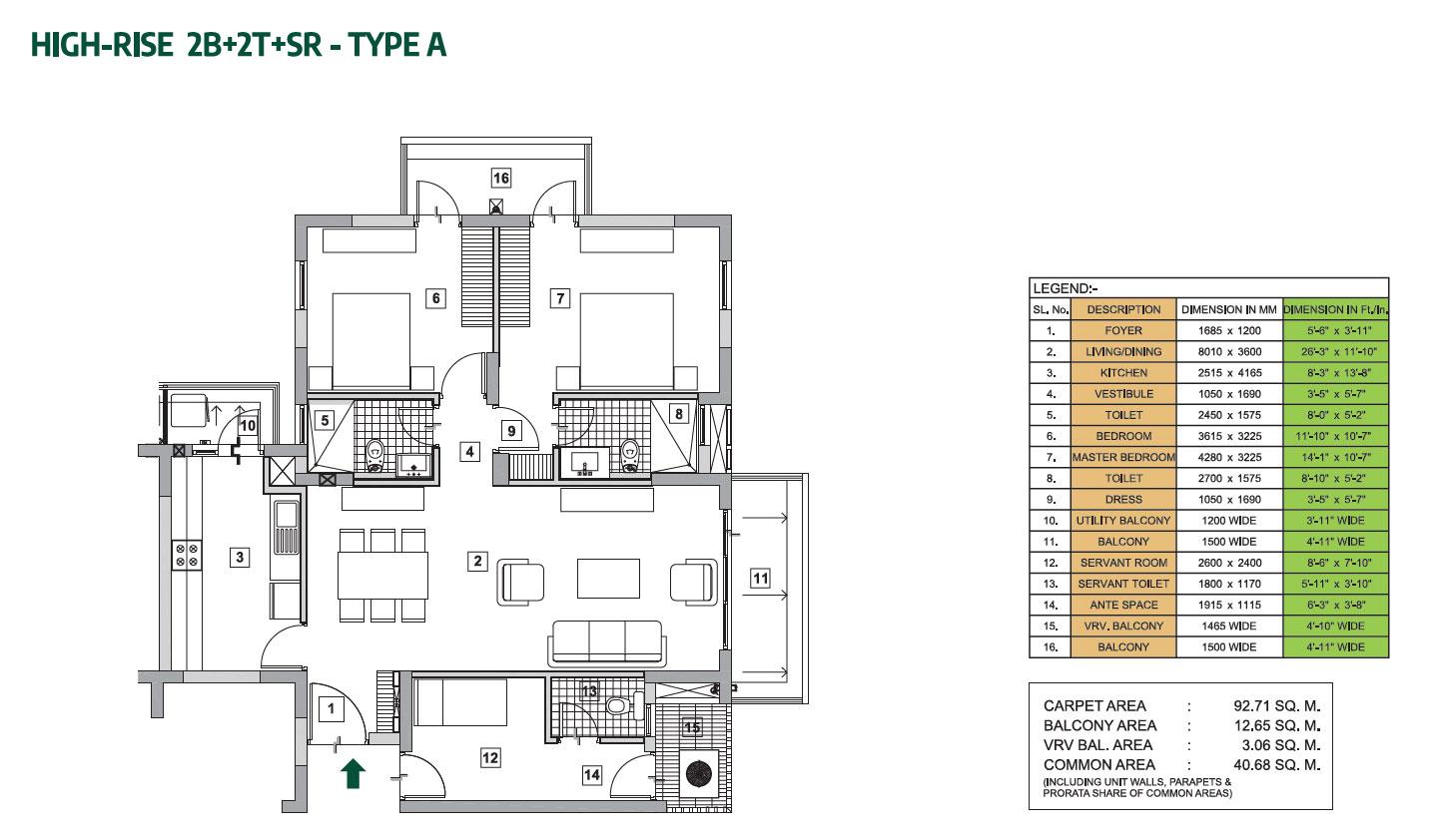 3 BHK  1785 Sq.ft   3 BHK B & (Mirror)